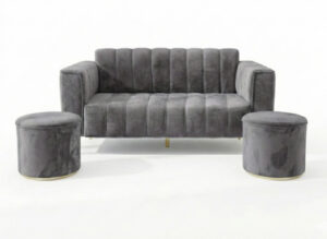 Grey 2 setar with ottoman