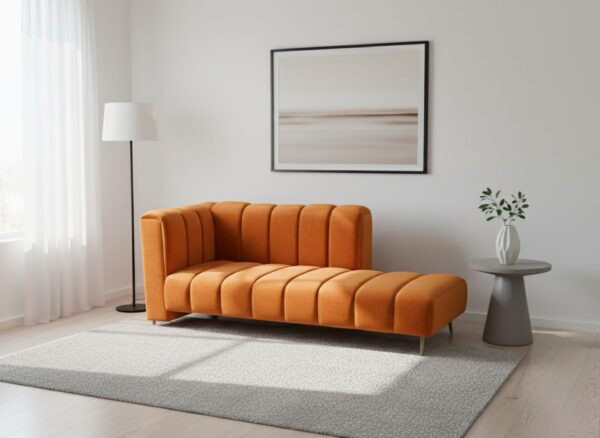 Lounge velvet Orange sofa