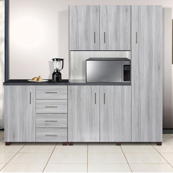 D Ramsey 2 Piece Kitchen Unit, Frosty Grey